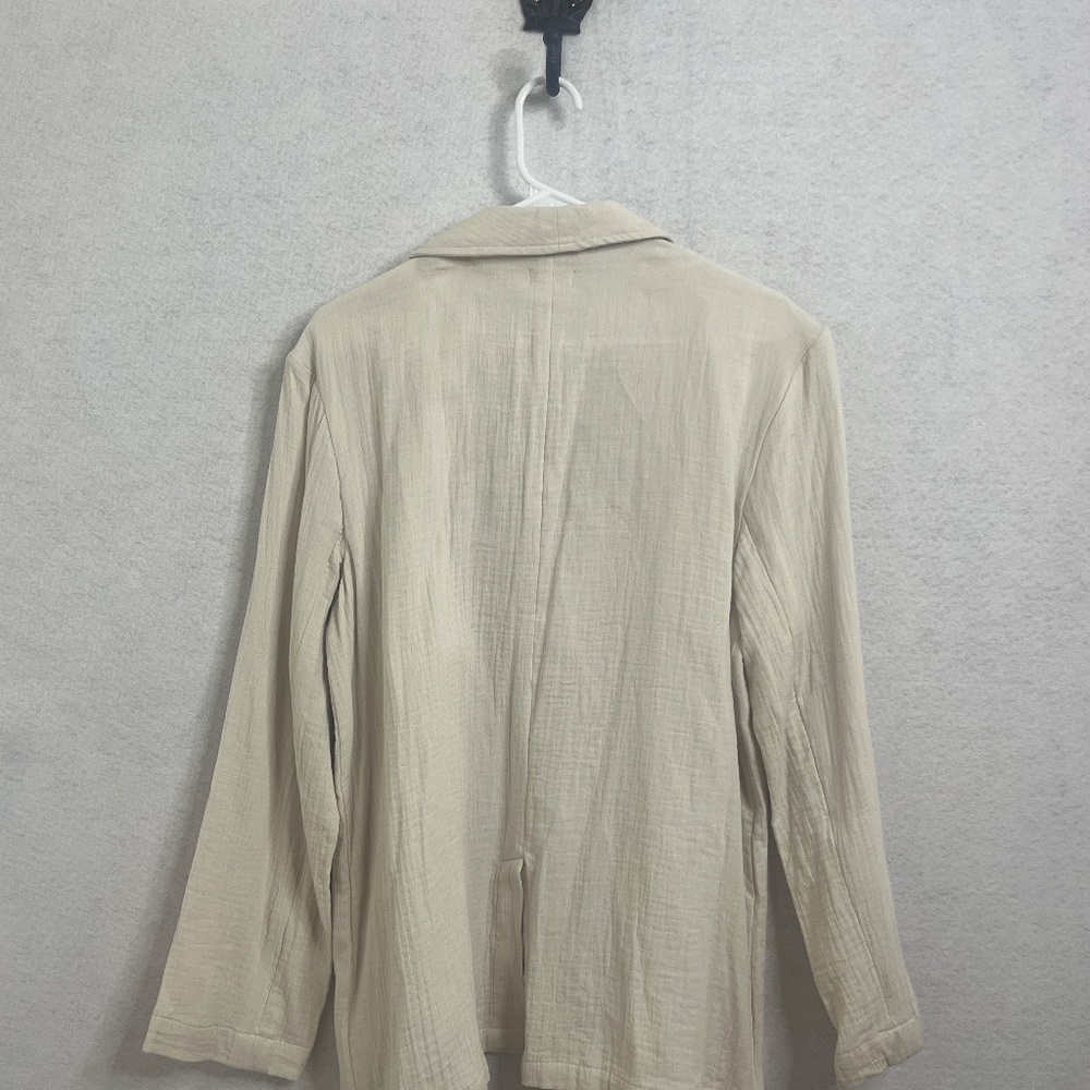 a.n.a A New Approach Cream Lightweight Blazer Jacket L - Picture 3 of 12